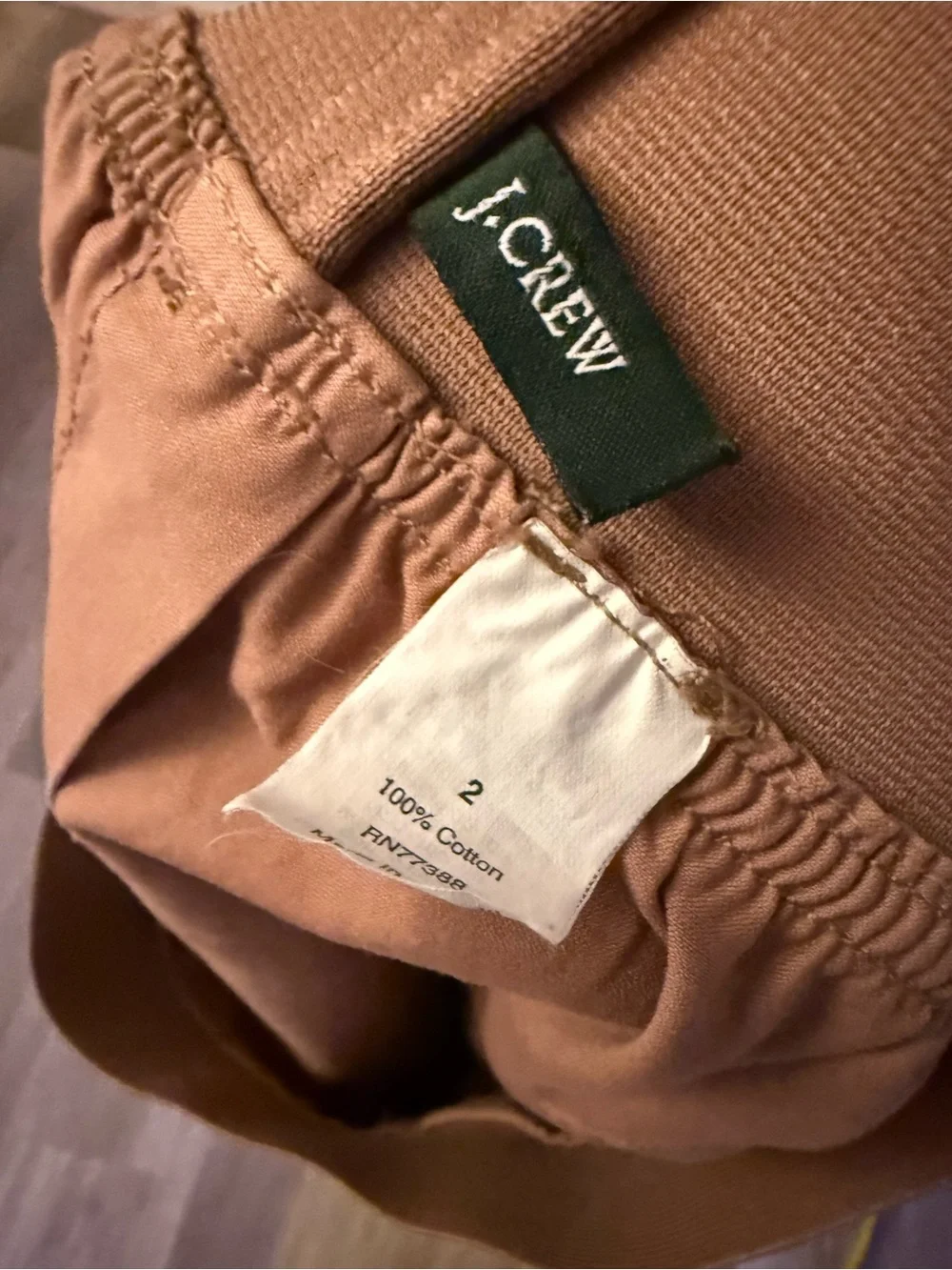 J crew mini shirt brown with pockets stretchy waist - size 2